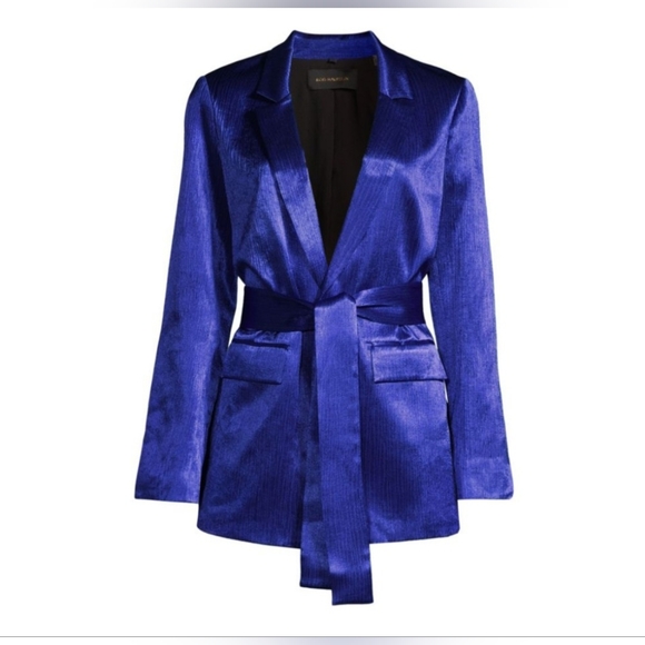 NWT $598 Kobi Halperin Cassidy Belted Crinkle Satin Jacket ✨️ Size XL - Picture 5 of 7